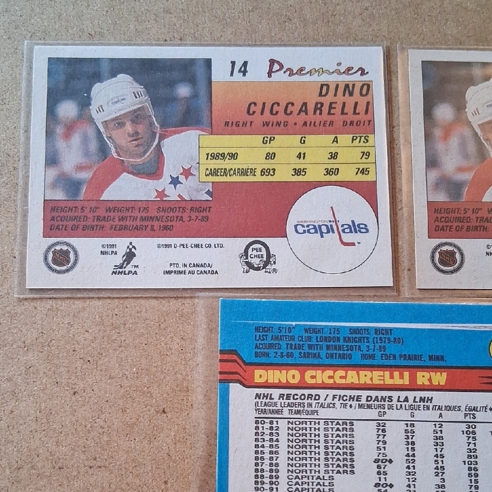 Capitals Dino Ciccarelli Hockey Trading Cards Set - Picture 2 of 8